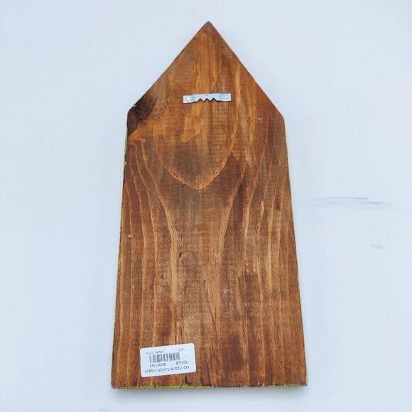 HAND Painted Bird on Wood Birdhouse Mixed Media Painting Green Natural - Picture 7 of 10